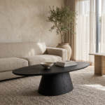 Couchtisch Oslo, oval, schwarz