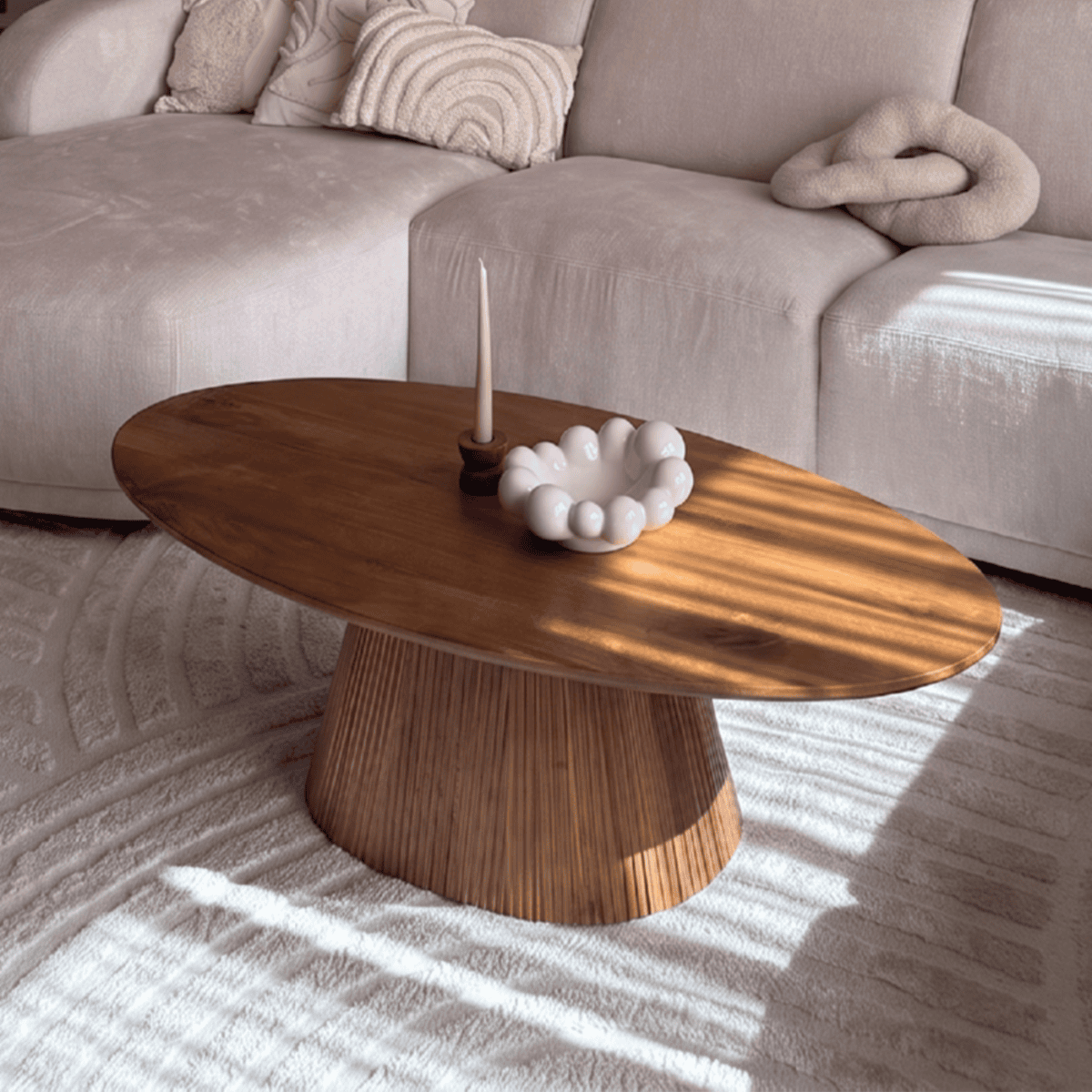 Salontafel Rome Ovaal Bruin 120cm - Afbeelding 1