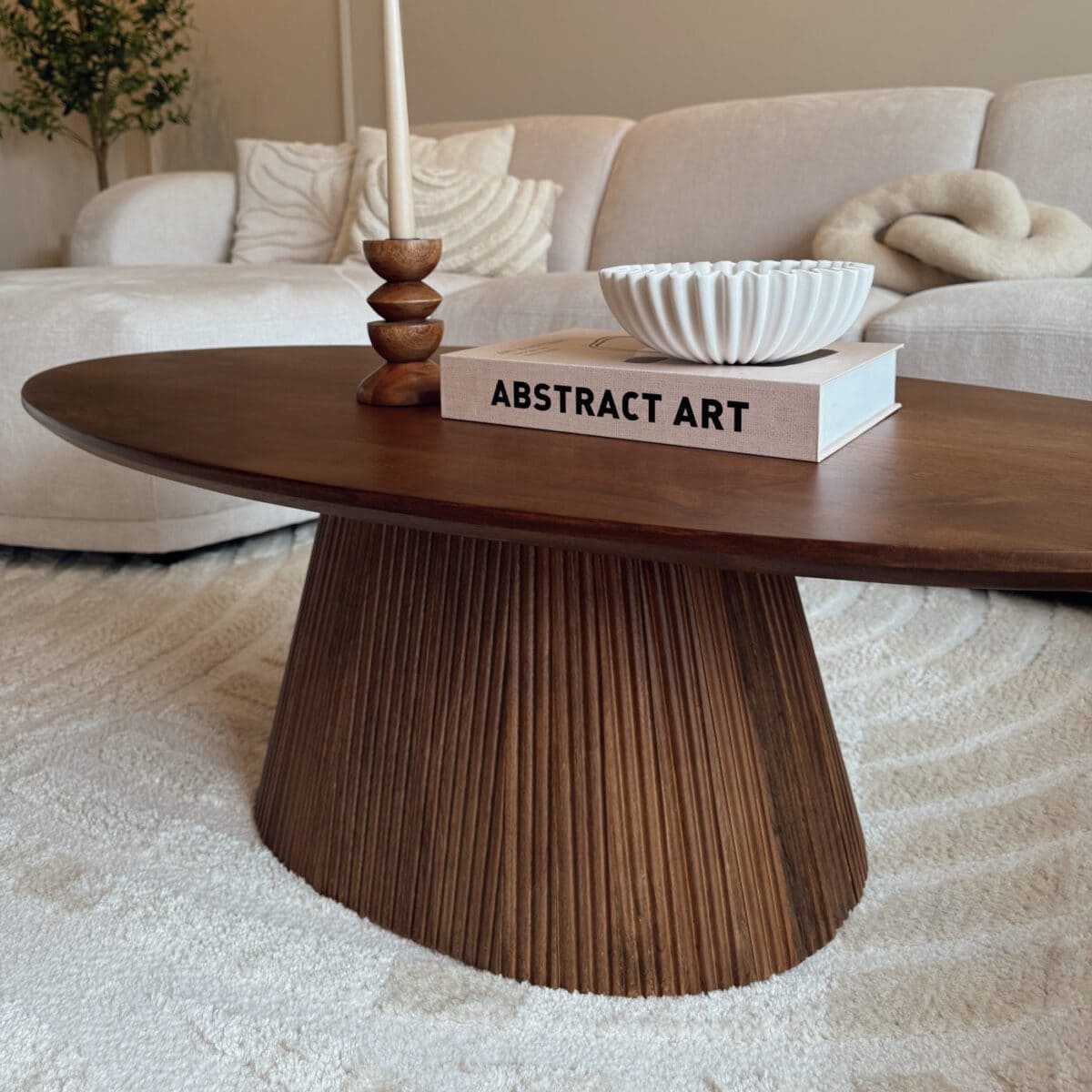 Salontafel Rome Ovaal Bruin 120cm - Afbeelding 9