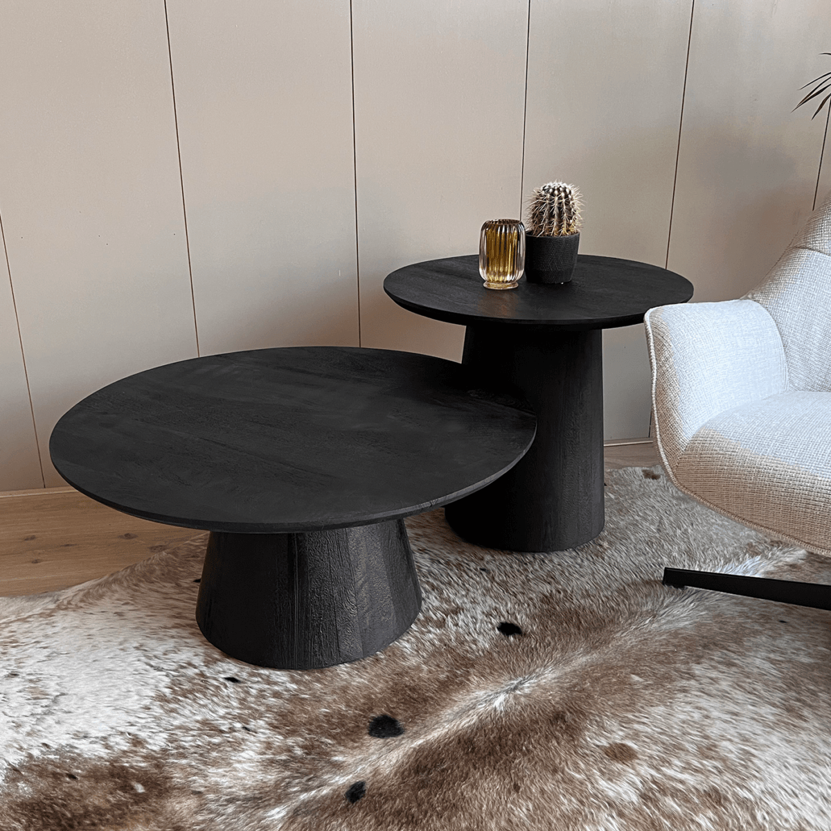 Salontafel set van 2 Oslo Zwart - Afbeelding 6