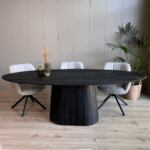 Esszimmertisch Oslo oval Schwarz 160cm – Bild 6