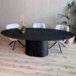 Esszimmertisch Oslo oval Schwarz 160cm – Bild 5