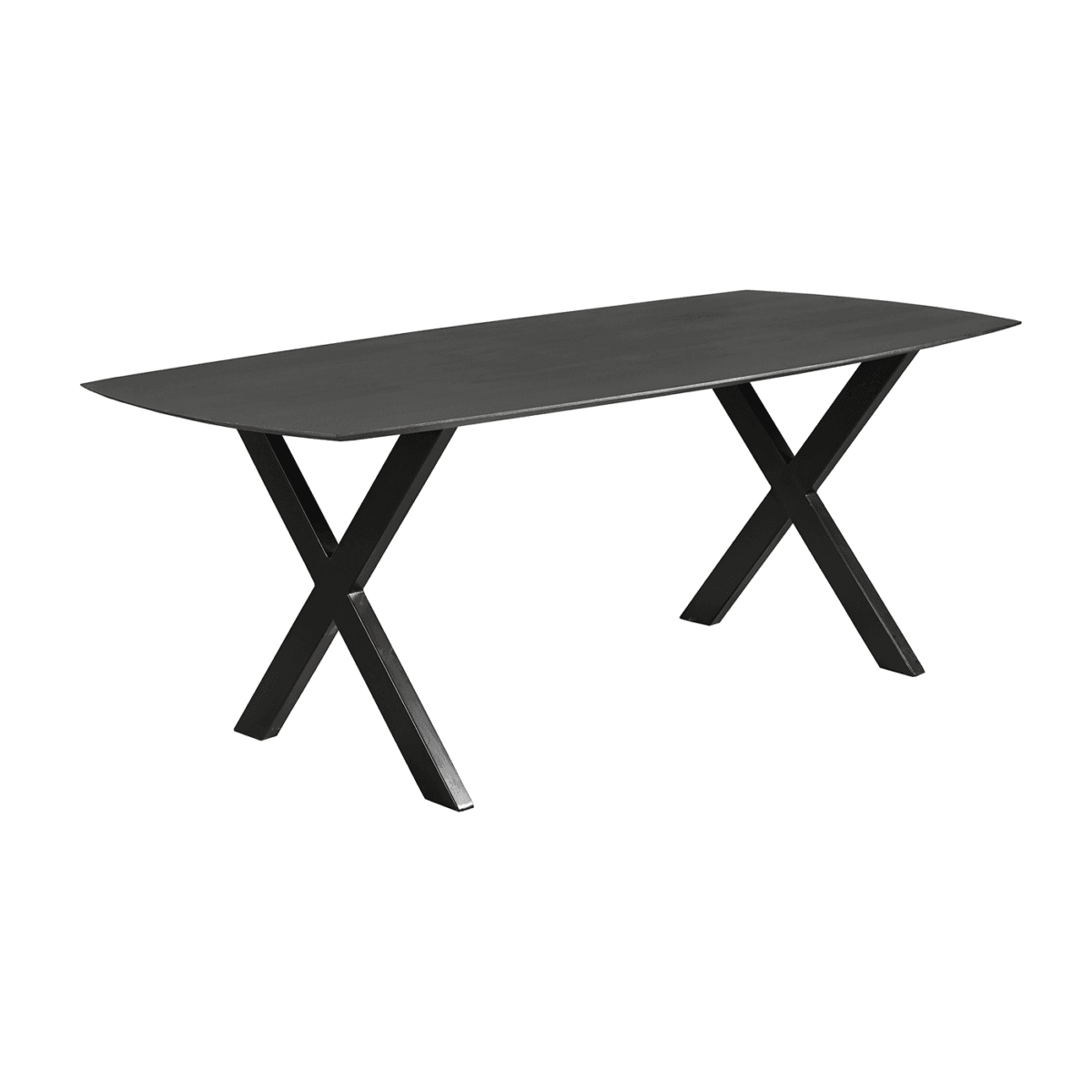 Esszimmertisch Mango Dänisch Oval Schwarz 240x100 cm mit X Bein – Bild 1