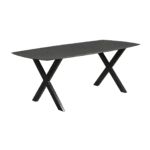 Esszimmertisch Mango Dänisch Oval Schwarz 240x100 cm mit X Bein