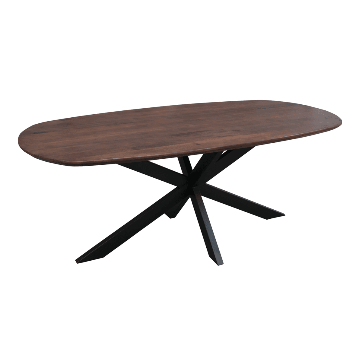 Eettafel Mango walnoot Deens ovaal 240x110 cm met spinpoot - Afbeelding 1