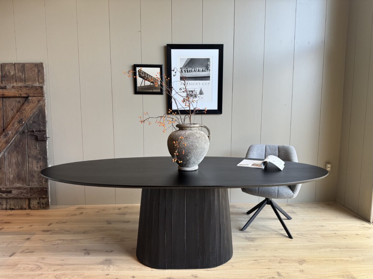 Eetkamertafel Rome ovaal Zwart 240 cm - Afbeelding 2