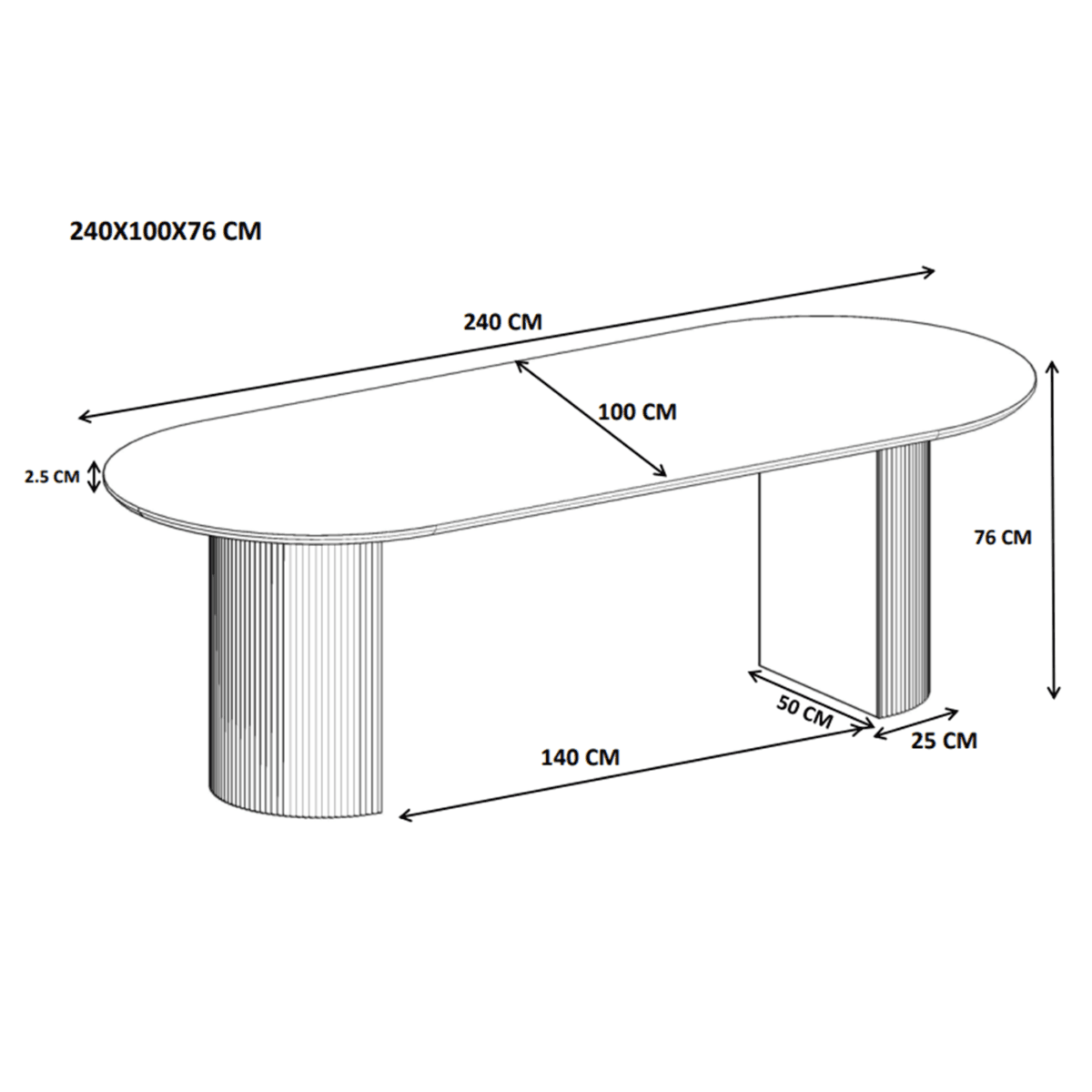 Flash Sale - Eetkamertafel Luca bruin 240cm - Afbeelding 7