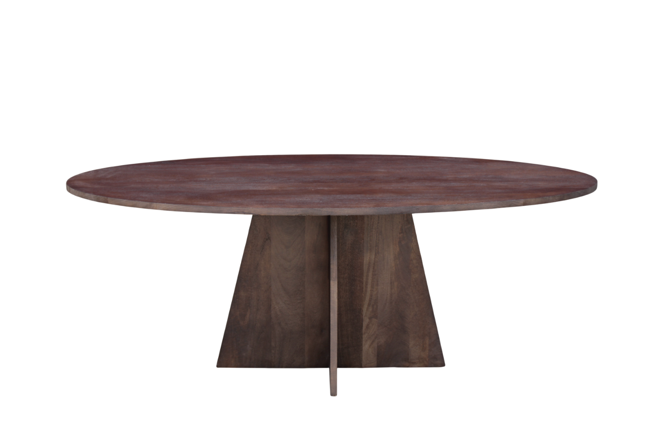 Eetkamertafel Bergen Ovaal (1) Eettafel Bergen Ovaal Bruin 200cm - Afbeelding 1