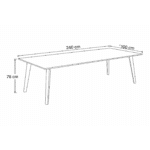 Eettafel Mango Rechthoek Walnoot 240cm - Afbeelding 9
