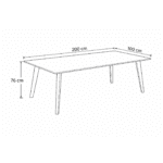 Eettafel Mango Rechthoek Walnoot 200cm - Afbeelding 9