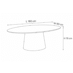 Esszimmertisch Oslo oval Schwarz 160cm – Bild 9