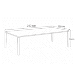 Eettafel Nancy Rechthoek 240cm - Afbeelding 13
