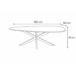 Table de salle à manger mango organic Drop walnut avec pied spin (kopie) – Image 7