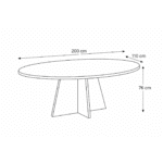 Eettafel Bergen Ovaal Bruin 200cm - Afbeelding 13