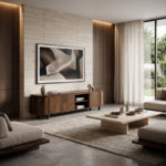 Meuble TV Nomu rectangulaire marron 200 cm