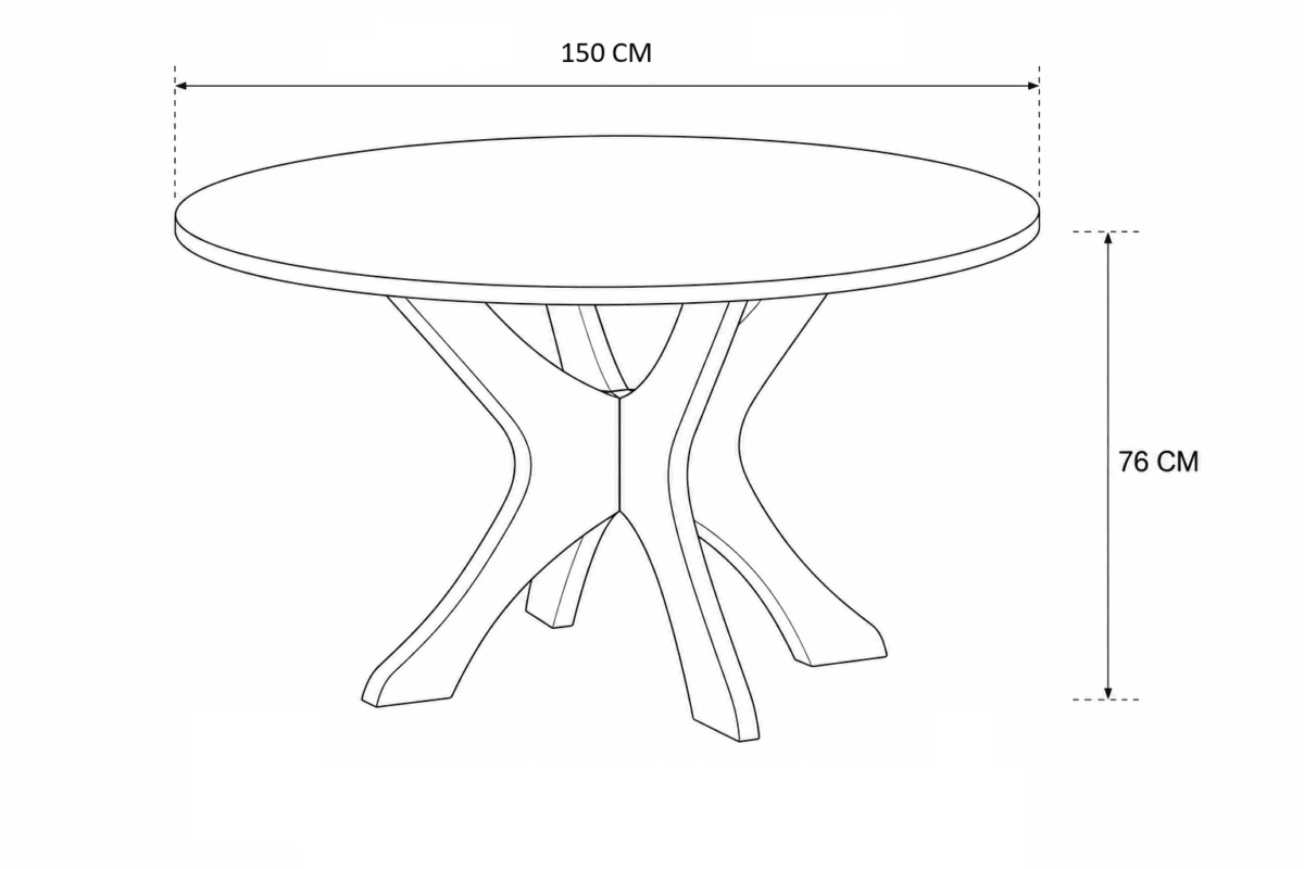 Eettafel Bali Rond Bruin 150cm - Afbeelding 7
