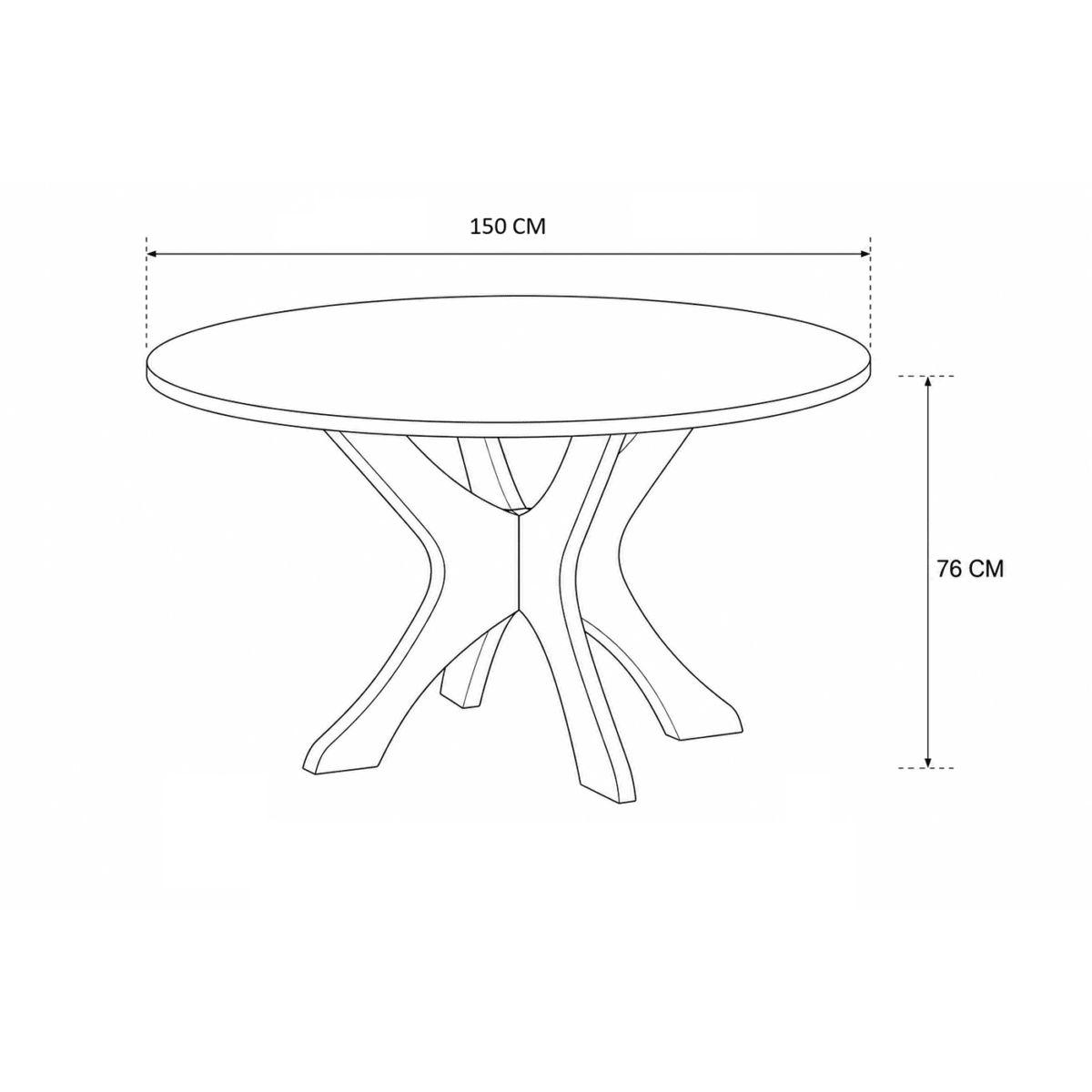 Eettafel Bali Rond Bruin 130cm - Afbeelding 7