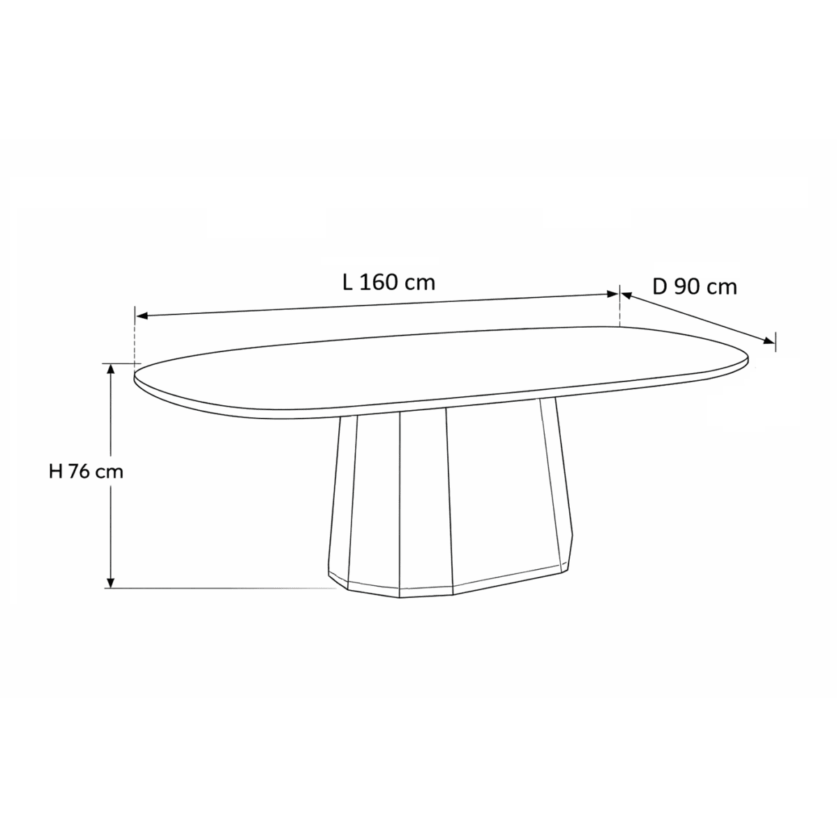 Eettafel Hexagon Deens Ovaal Bruin 160cm - Afbeelding 13